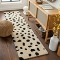 thumbnail image 4 of Hauteloom Guiseley Contemporary Hand Tufted Wool Natural Fiber Soft Extra Large Area Rug - Modern Animal Print Dalmatian Style Carpet for Living Room, Bedroom - Black, Beige - 12' x 15', 4 of 16