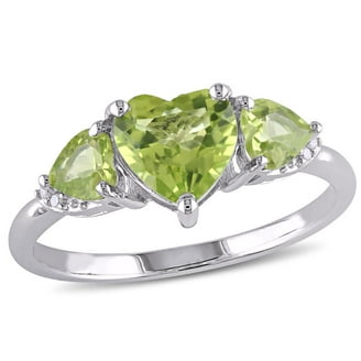 Anillo Claddagh Para Mujer RYLOS - Plata De Ley, Corazón Con Gema Mayo (Esmeralda) Y Diamantes, Tallas 5-13