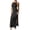 Black, variant on Women's 3D Floral Crochet Maxi Dress, Sexy Backless Halter Neck Hollow Out Gown, Sleeveless Knit Beach Cover Up with Side Slit