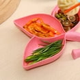 thumbnail image 4 of Hariumiu Dipping Dish with Handle Sure Here's A Product Title for Listing 2pcs Leaf Shape 3-compartment Dipping Dish Set for Salad Dressing Seasoning Sauce, 4 of 7