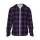 thumbnail image 1 of Fotbe Purple Black Plaid Chaqueta con Protección Solar UPF 50+ para Hombre y Mujer, Camisa con Capucha y Bolsillos-Medium, 1 of 7