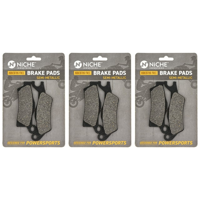 Niche Left Brake Pad Set for Can-Am Outlander 650 Semi-Metallic ATV 3 Pack 519-KPA2260D