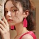 thumbnail image 3 of ZHAOCHENG Juego de 4 pares de pendientes de aro con flecos y borlas largas, geométricos, estilo bohemio, estilo retro, de color rosa, con estilo de los años 80 para mujeres y niñas, 3 of 5
