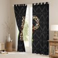 thumbnail image 3 of Homewish Personalized Initial Bow Knot P Curtains Pack of 2 (42x84 Each) for Boys Girls,Gothic Boho Damask Curtains Blackout,Leopard Print Bedroom Curtains,Lightweight Room Decor, 3 of 6