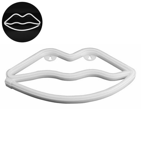 

Naturegr Lips LED Light USB Charging Plastic Battery Operated LED Decorative Light for Wall Decor
