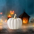 thumbnail image 2 of SUYOLL White Ceramic Pumpkin Ornament Desktop Home Halloween Decorations Indoor Decal, 2 of 5