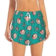 thumbnail image 4 of Lsque Starfish and Shell Printed Women's Running Shorts with Liner Pockets,Elastic Quick Dry Workout Athletic Gym Yoga Shorts,Womens High Waist Shorts-Medium, 4 of 9