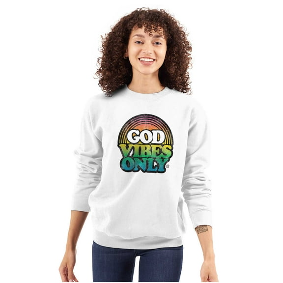 God Vibes Only Good Feels Religion Sweatshirt for Men or Women Brisco Brands S
