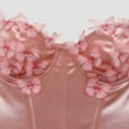 thumbnail image 2 of AINIYS Women's Strapless -Embellished Corset Bustier Vintage Shapewear Waist Trainer for Party Club Evening Occasions Pink L, 2 of 7