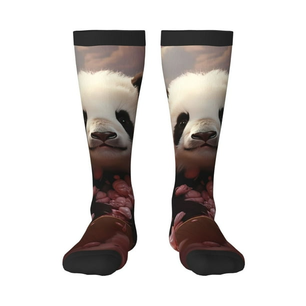 Balery Cute Cloud Panda Calcetines novedosos Calcetines deportivos Calcetines hasta la rodilla Calcetines de algodón Calcetines originales y geniales