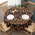 thumbnail image 3 of Pumpkin Pattern Halloween Round Tablecloth 60"x60",Wrinkle Wipeable Table Cloth for Kitchen Dining Room Picnic Patio Party, 3 of 6