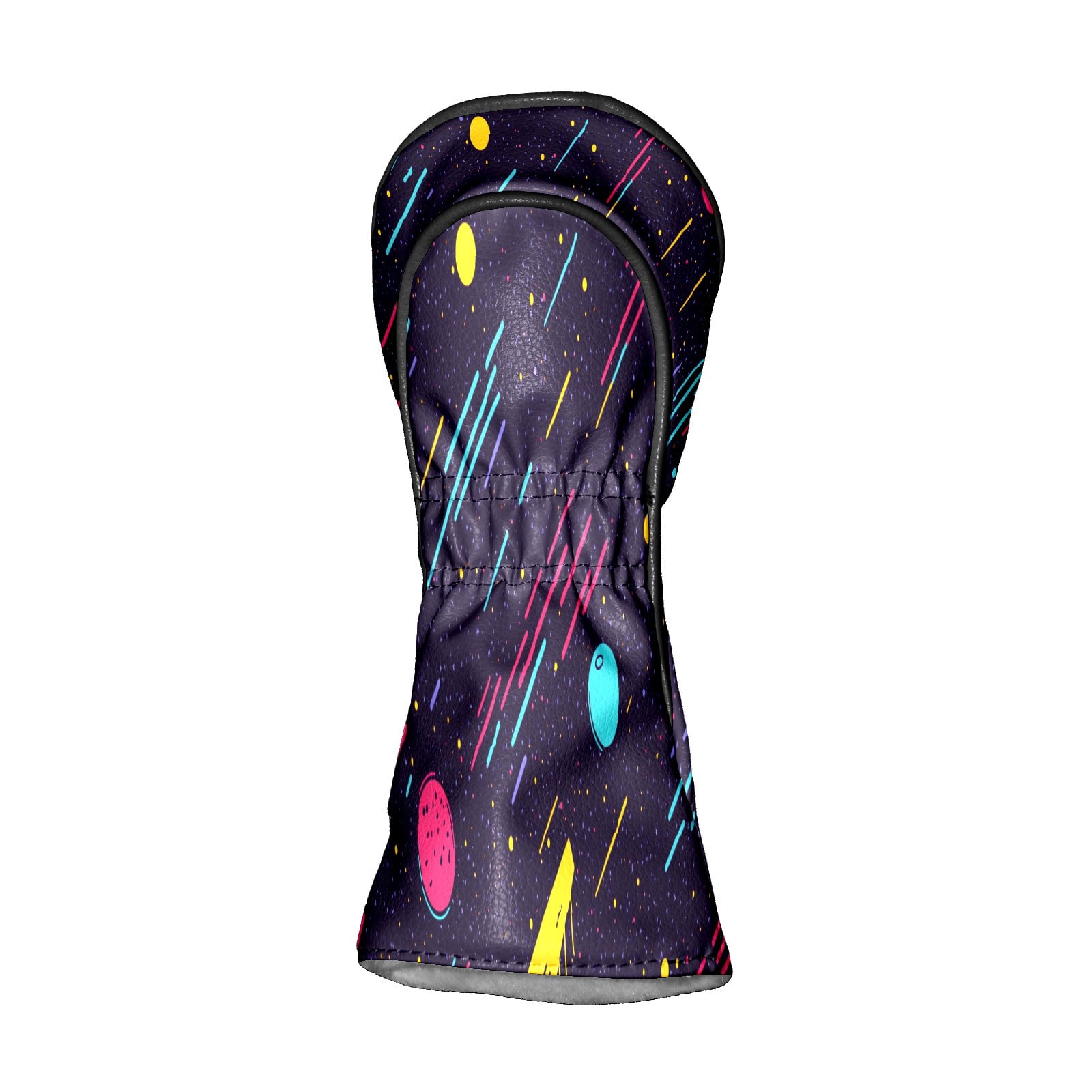 Golf Club Covers PU Leather Waterproof Head Covers for Fairway Woods Hybrids Rain-like Lines Unisex Fits Most Brands