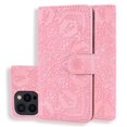 thumbnail image 1 of LEDEX Embossed Mandala Flip Wallet Case with Card Holder Leather Kickstand Magnetic Shockproof Cover with Credit Card Holder Stand for iPhone 14 (Pink), 1 of 9