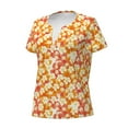 thumbnail image 2 of Naloa Orchids Flowers Print T-Shirts Short Sleeve V Neck Tees for Women Fashion Tops Trendy Lightweight Soft Casual Summer Outfits Clothes, 2 of 5