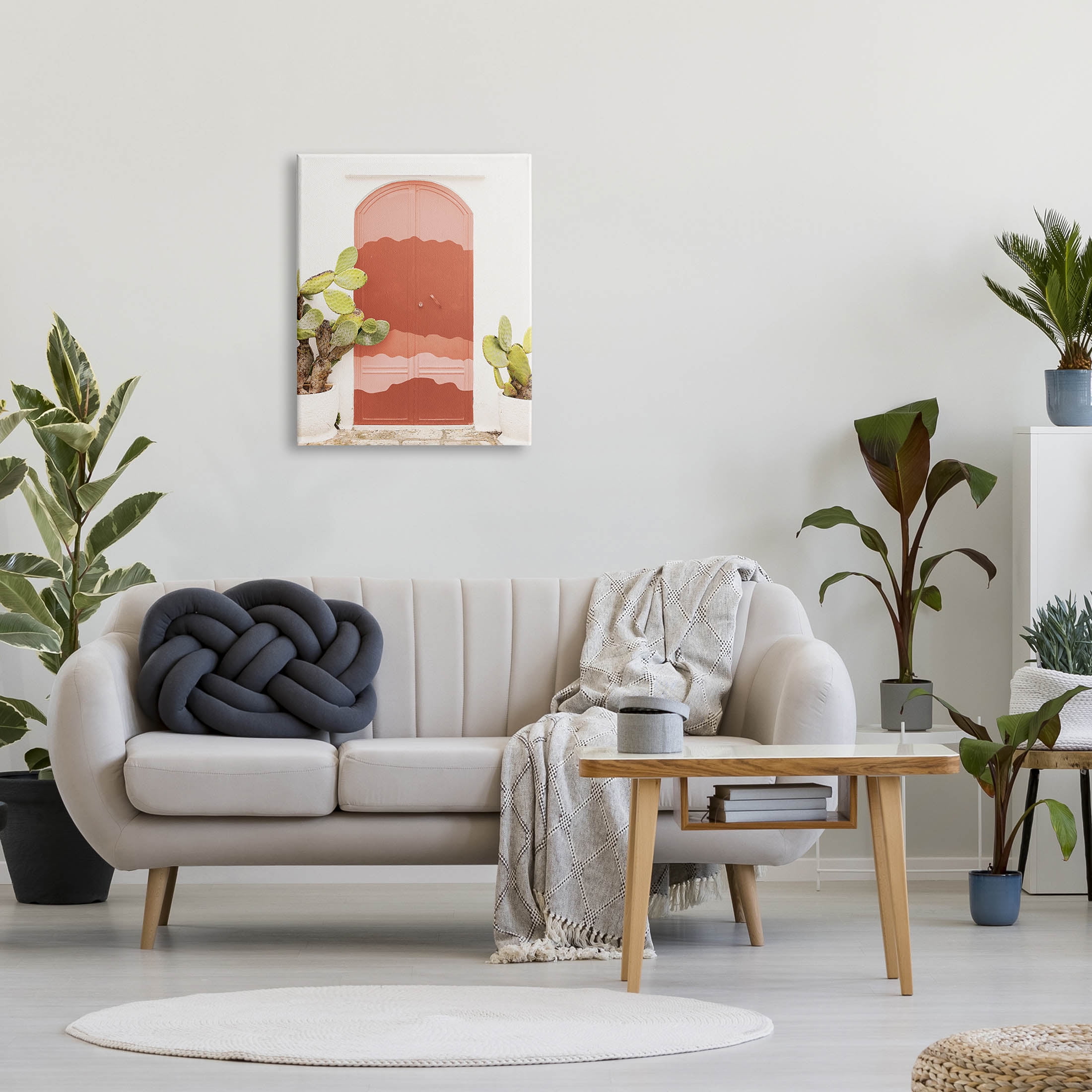 Contemporary Desert Doorway Cactus Botanical & Floral Photograph Gallery Wrapped Canvas Print Wall Art
