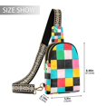 thumbnail image 2 of FORMRS Womens Crossbody Sling Bag Travel Daypack Shoulder Chest Backpack, Blue Checkered Pattern, 2 of 7