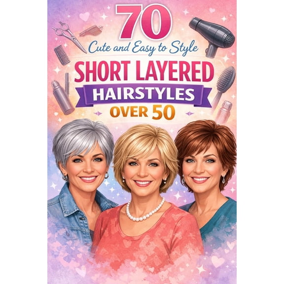 70 Cute and Easy to Style Short Layered Hairstyles over 50, (Paperback)