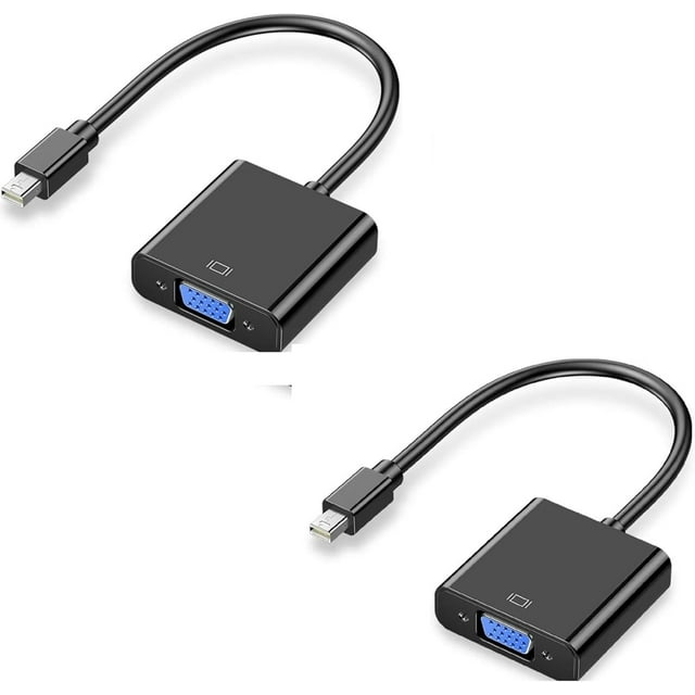 HUGFEGWE 2Pcs Mini DP to VGA Adapter Connector Converter for Microsoft Surface Laptop TV Monitor Projector (Color : Mini DP to VGA Black) CJB91-87156