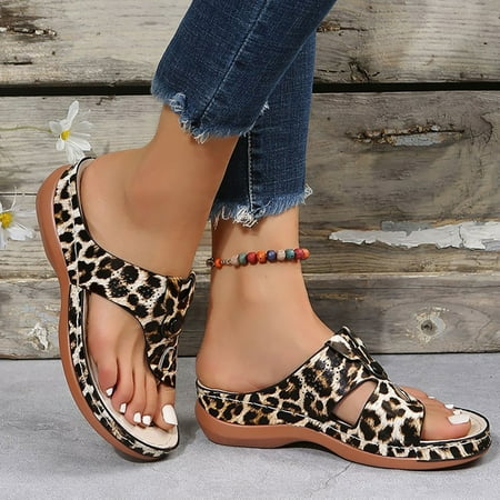 

Women s Clip Toe Wedge Sandal Orthotic Slip on Plat