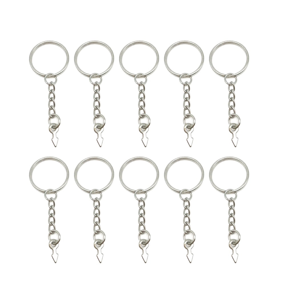TureClos Pack of 1010X Metal Keychain Multipurpose Round Day Use Charms Key Tag Decorative Women