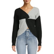 No Boundaries Juniors Twisted Front Sweater