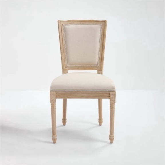 Cterwk 2 Pcs Armless Side Chair with Wood Frame, Upholstered Dining Chair for Living Room, Kitchen, Restaurant, Dining Room, Beige(Only 2 Pack Chair)