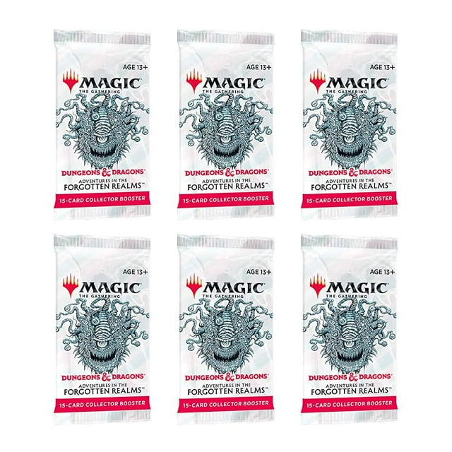 6 Packs Magic: The Gathering Collector Booster Pack Lot MTG Adventures in The Forgotten Realms