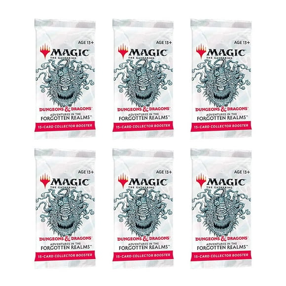 6 Packs Magic: The Gathering Collector Booster Pack Lot MTG Adventures in The Forgotten Realms