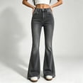 thumbnail image 6 of ClodeEU Women High Waist Flare Jeans,Slim Fit Stretchy Bell Bottom Denim Pants with Pockets ,Women's Plus L, 6 of 7