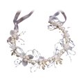 thumbnail image 1 of Diadema con diseño floral de mariposa, cinta ajustable, diadema para mujer, perlas sintéticas, circonitas cúbicas, estilo griego bohemio, tocado de hadas para bodas y damas de honor., 1 of 8