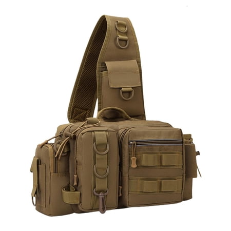 LICEWO Splashproof Fishing Gear Storage Bag Fishing Tackle Backpack for Fishing Hiking Shoulder Pack Fanny Pack Nylon Bag