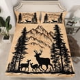 thumbnail image 2 of jejeloiu Cute Animal Deer Full Size Sheets,Natural Landscape Mountain Bed Sheets For Boys Kids 4pcs, 2 of 7