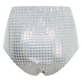 thumbnail image 4 of Haitryli Women's Shiny Square Sequin Shorts Sparkly Stretchy Night Out Party High Waisted Shorts Silver 160, 4 of 7
