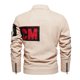 thumbnail image 5 of Ceisia Windproof Warm Men's Slim Fit Color-Block Letter Print Faux Leather Biker Jacket Gift, 5 of 8