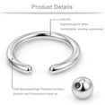 thumbnail image 7 of K-KED 10pcs Colorful Captive Bead Ring BCR Ear Cartilage Tragus Helix Hoop Piercing-16G 8mm-Black, 7 of 7
