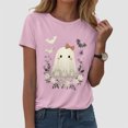 thumbnail image 2 of enyan Halloween Autumn Shirts for Women Shirt Fall Tee Shirt Funny Tee Pumpkin Graphic Cute Ghost Clothes Halloween T-Shirts Pink,XXL, 2 of 6