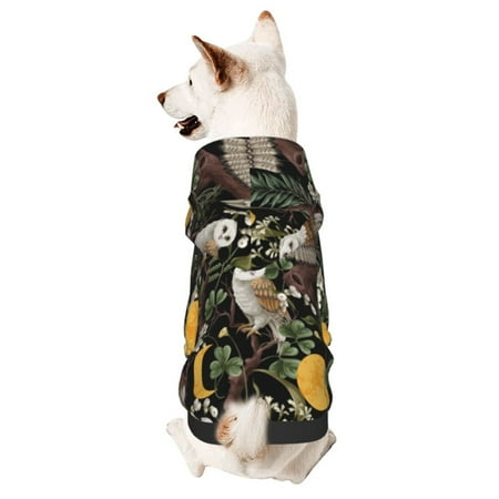 Haiem Owls And Plants for Winter Dog Hoodie Sweatshirts with Pockets Warm Dog Clothes for Small Dogs Chihuahua-Medium