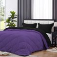 thumbnail image 4 of DNG Creations 5 Piece Reversible Diamond Pattern Comforter Solid - 100% Egyptian Cotton, 800 TC ( Full/ Queen - Size ) All-Season 550 GSM ( Purple/Black Colour ), 4 of 7