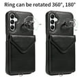thumbnail image 3 of Allytech Galaxy A14 5G Case Wallet with Cards Holder & Detachable Shoulder Strap, Ring Holder Kickstand Vintage PU Leather Shockproof Wallet Case Cover for Samsung Galaxy A14 5G - Black, 3 of 14