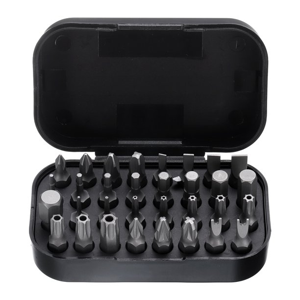 Juego de 32 piezas de puntas de destornillador Uxcell de 28 mm de longitud, acero S2, magnéticas, Phillips, ranuradas, hexagonales y Torx