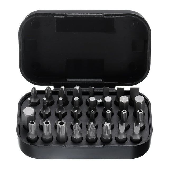 Juego de 32 piezas de puntas de destornillador Uxcell de 28 mm de longitud, acero S2, magnéticas, Phillips, ranuradas, hexagonales y Torx