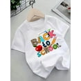 thumbnail image 1 of Back-to-School Season Girls' Round Neck T-Shirt with Apple/Pencil/Book/Ruler Print, Simple Cute and Stylish Design for Kids Aged 4Y-13Y (Under 12 Years), 1 of 7