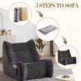 thumbnail image 4 of Leumius Bean Bag Chair, Oversized Comfy Beanbag Lounge Lazy Floor Sofa Accent Chair for Living Room, Bedroom Gray, 4 of 9