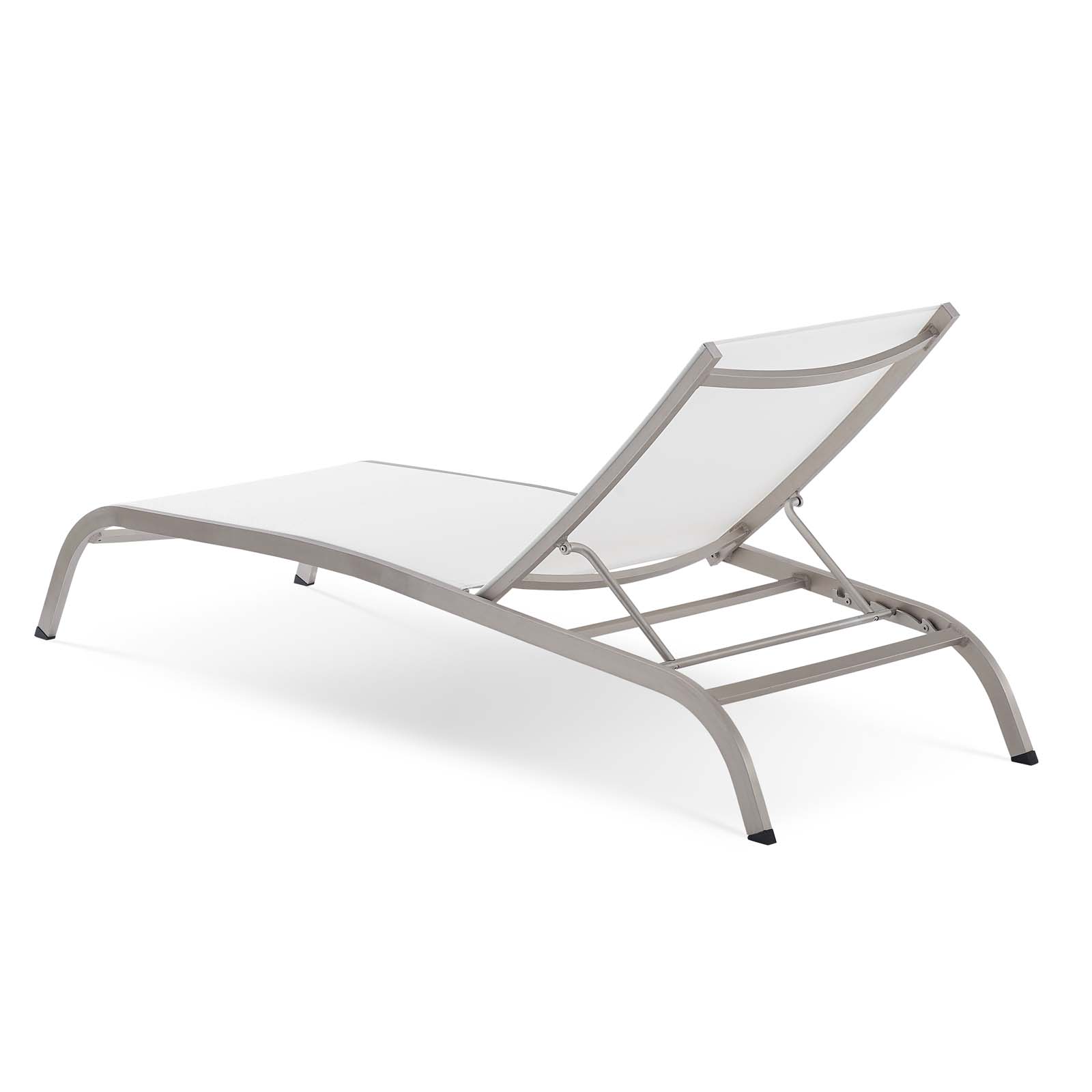 Contemporary Modern Urban Designer Outdoor Patio Balcony Garden Furniture Lounge Lounge Chair, Aluminum, White - image 2 of 6