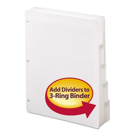 89415 Three-Ring Binder Index Divider, 5-Tab, White (SMD89415), Fit all standard-sized, three-ring binders. By