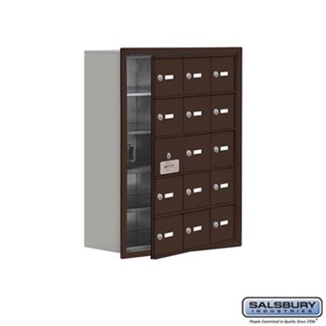SalsburyIndustries 19158-15ZRK Cell Phone Storage Locker With Front Access Panel - 5 Door High Unit, Bronze