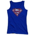 thumbnail image 1 of Superman Ripped And Shredded Junior Women's Tank Top Royal Blue, 1 of 1