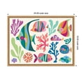 thumbnail image 6 of Kate and Laurel Fun Colorful Tropical Fish Shells Framed Canvas Wall Art  by Rachel Lee 24 x 18 Sylvie Natural, Coastal, Abstract, Beach, Animals Art for Wall Decor, Living Room, Bedroom, 6 of 8