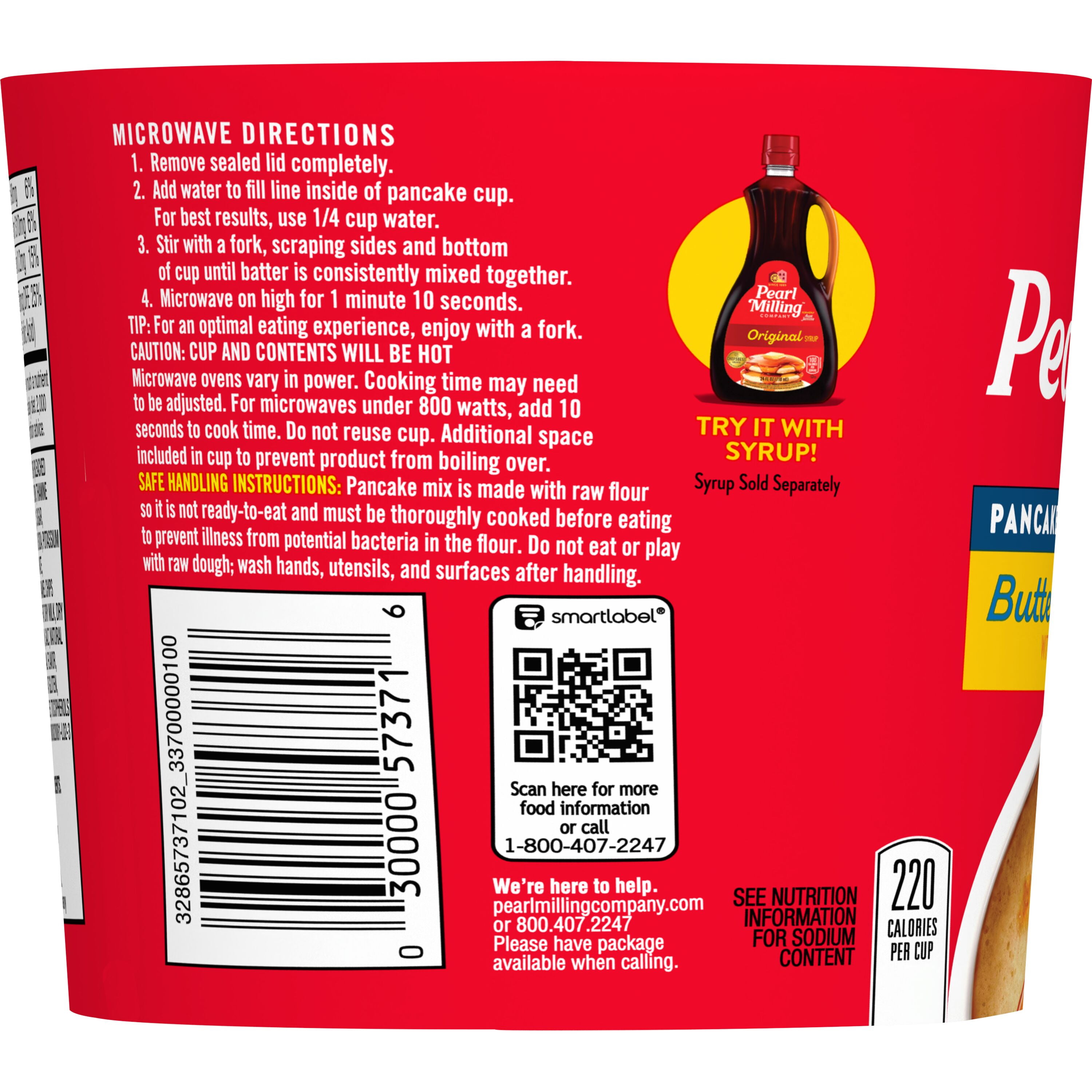 (4 pack) Pearl Milling Company Pancake on the Go Pancake Mix Buttermilk & Maple Flavor 2.11 oz