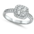 thumbnail image 4 of CHOOSE YOUR COLOR Engagement White CZ Halo Wedding Ring .925 Sterling Silver Band Female Size 6, 4 of 4